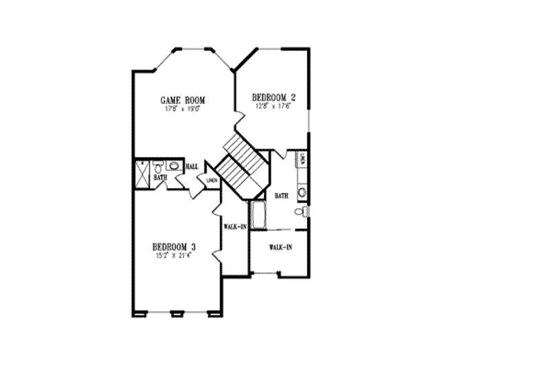 Home Plan - Floor Plan - Upper Floor for Adobe / Southwestern House Plan #1-889 - 4 bed, 3.5 bath