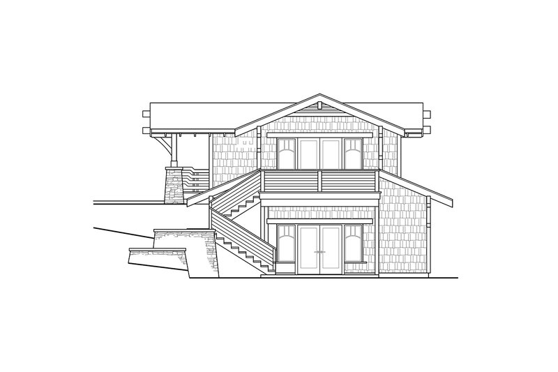 House Blueprint - Exterior - Rear Elevation for Craftsman House Plan #124-1284, 0 bath