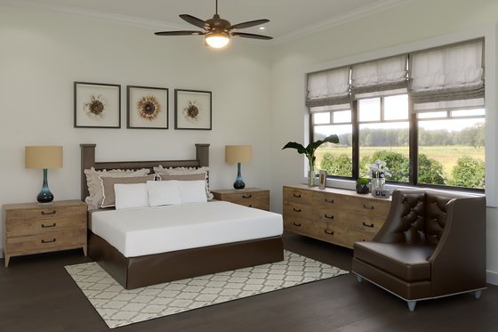 Interior - Master Bedroom for Ranch House Plan #54-548 - 3 bed, 2.5 bath