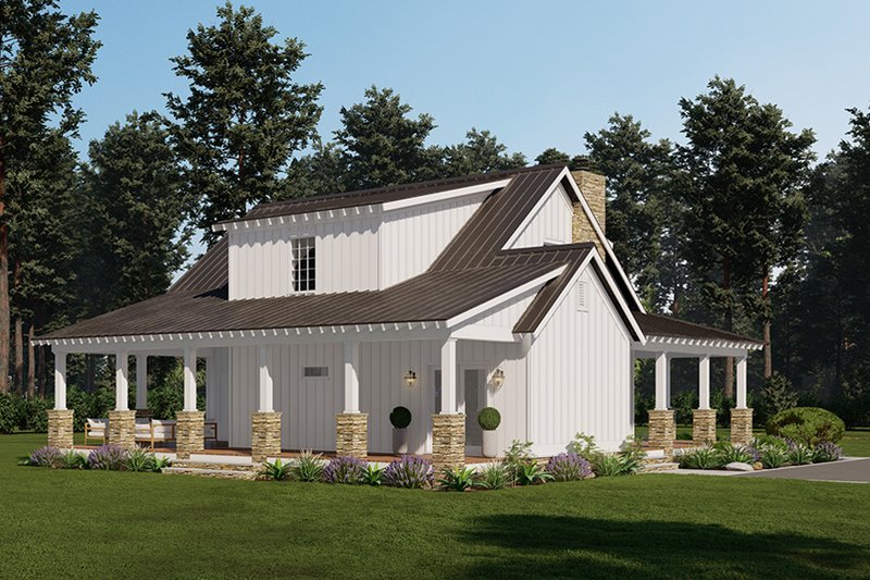 Architectural House Design - Exterior - Rear Elevation 2 for Country House Plan #923-309 - 2 bed, 2.5 bath
