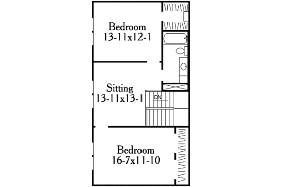 Floor Plan - Upper Floor for Colonial House Plan #406-9611 - 3 bed, 2.5 bath