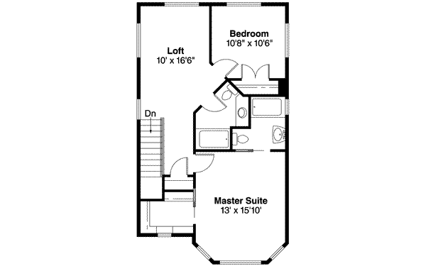 Southern Floor Plan - Upper Floor Plan #124-505