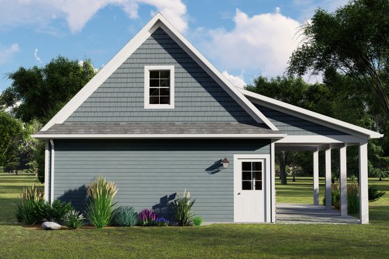 Exterior - Rear Elevation for Craftsman House Plan #1064-16, 0 bath