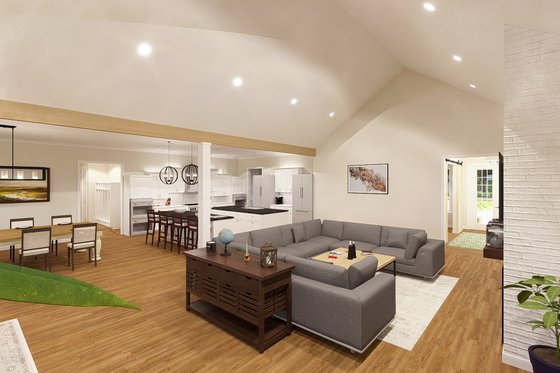 Interior - Family Room for Farmhouse House Plan #513-2191 - 6 bed, 4.5 bath