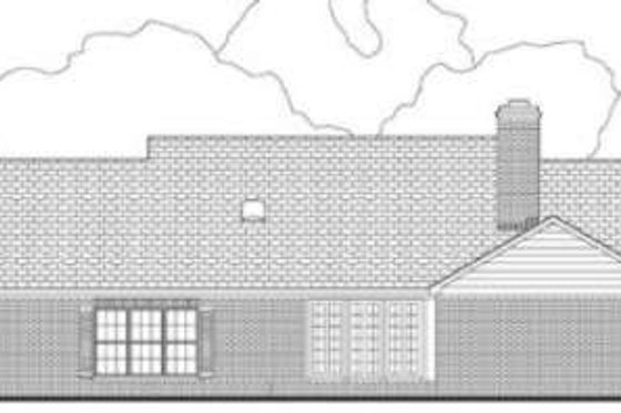Exterior - Rear Elevation for Southern House Plan #406-147 - 3 bed, 2.5 bath