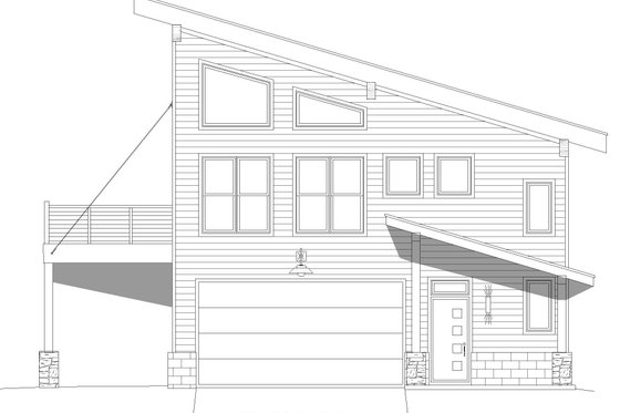 Exterior - Front Elevation 3 for Contemporary House Plan #932-475 - 2 bed, 2 bath