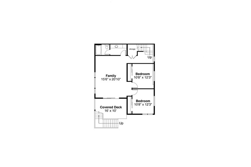 House Design - Floor Plan - Lower Floor for Contemporary House Plan #124-1287 - 3 bed, 2.5 bath