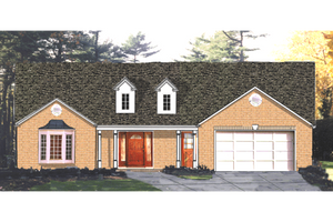 Ranch Exterior - Front Elevation Plan #3-125