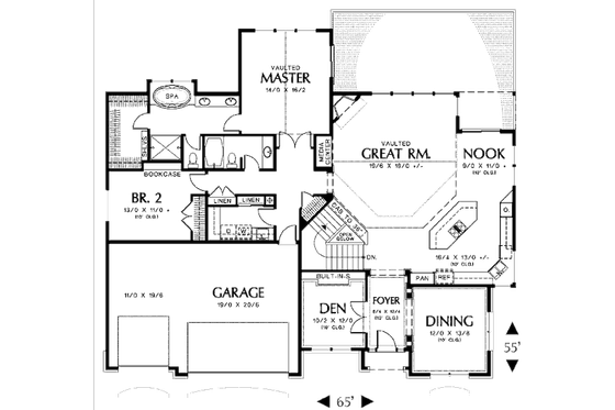 Floor Plan - Main Floor for European House Plan #48-428 - 4 bed, 4 bath