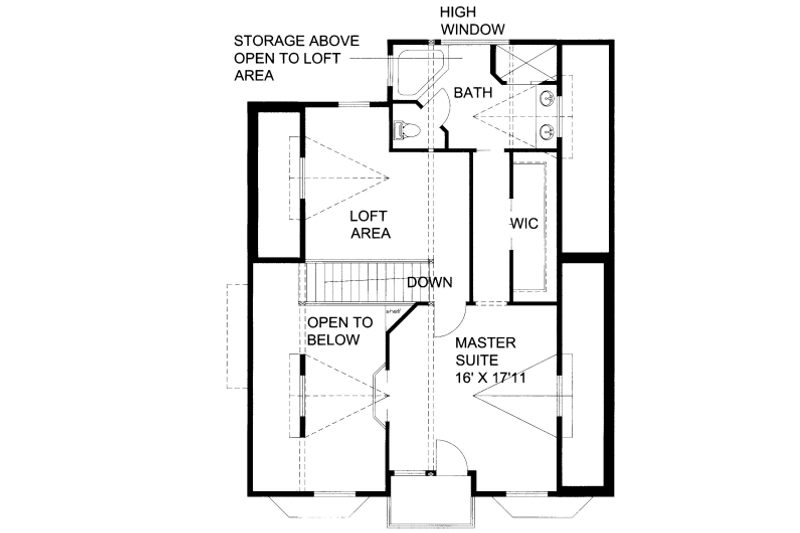 House Blueprint - Floor Plan - Upper Floor for Bungalow House Plan #117-639 - 3 bed, 3 bath