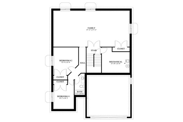House Blueprint - Craftsman Floor Plan - Lower Floor Plan #1060-446