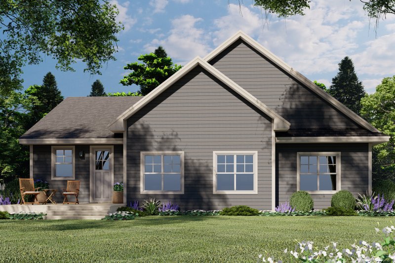 Architectural House Design - Exterior - Rear Elevation for Traditional House Plan #51-1177 - 3 bed, 2 bath