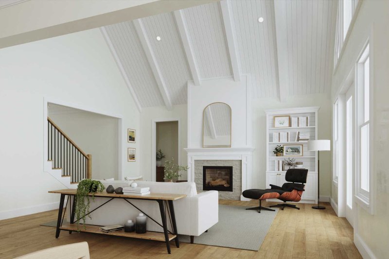 House Blueprint - Interior - Family Room for Farmhouse House Plan #461-103 - 5 bed, 4 bath