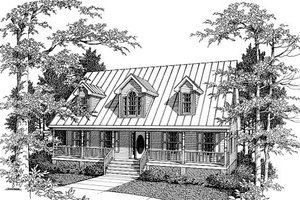 Country Exterior - Front Elevation Plan #10-207