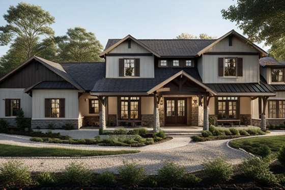 Exterior - Rear Elevation 2 for Farmhouse House Plan #1109-4 - 5 bed, 3 bath