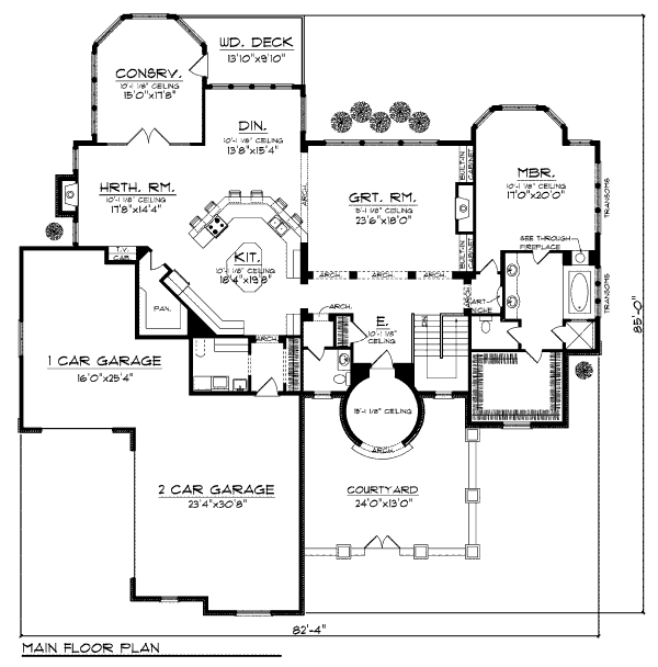 House Plan Design - European Floor Plan - Main Floor Plan #70-961