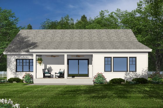 Exterior - Rear Elevation for Farmhouse House Plan #51-1392 - 3 bed, 2.5 bath