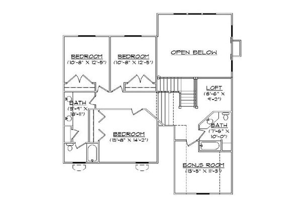 European Floor Plan - Upper Floor Plan #5-462