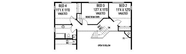 Architectural House Design - Traditional Floor Plan - Upper Floor Plan #60-607