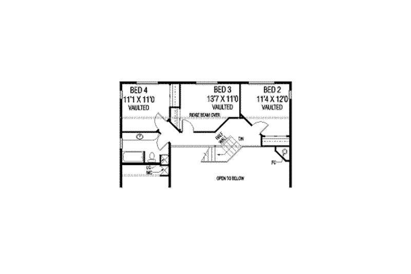 Home Plan - Floor Plan - Upper Floor for Traditional House Plan #60-607 - 5 bed, 5 bath