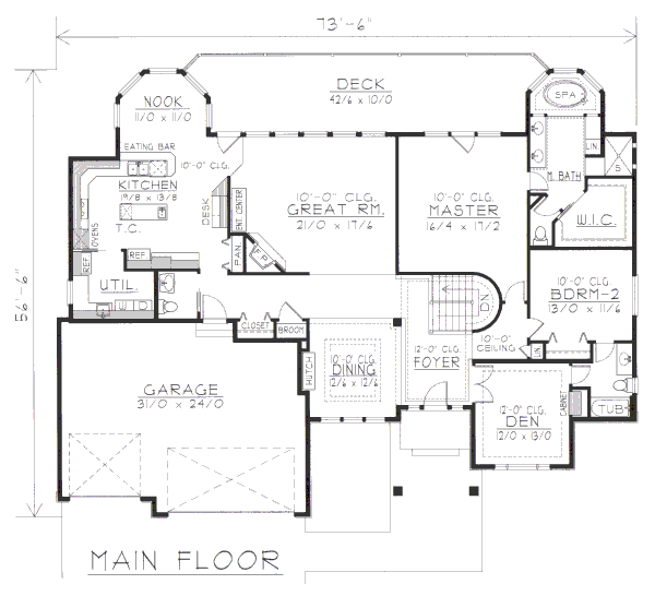 Ranch Floor Plan - Main Floor Plan #112-151