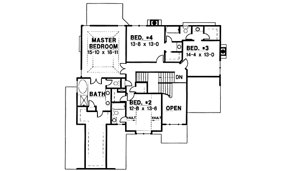 European Floor Plan - Upper Floor Plan #67-211