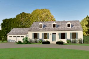 Colonial Exterior - Rear Elevation Plan #489-9