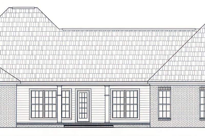 Architectural House Design - Exterior - Rear Elevation for Ranch House Plan #21-655 - 4 bed, 2.5 bath