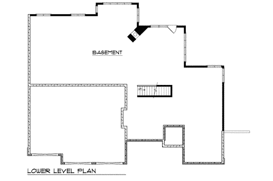 Floor Plan - Lower Floor for Traditional House Plan #70-386 - 3 bed, 2 bath