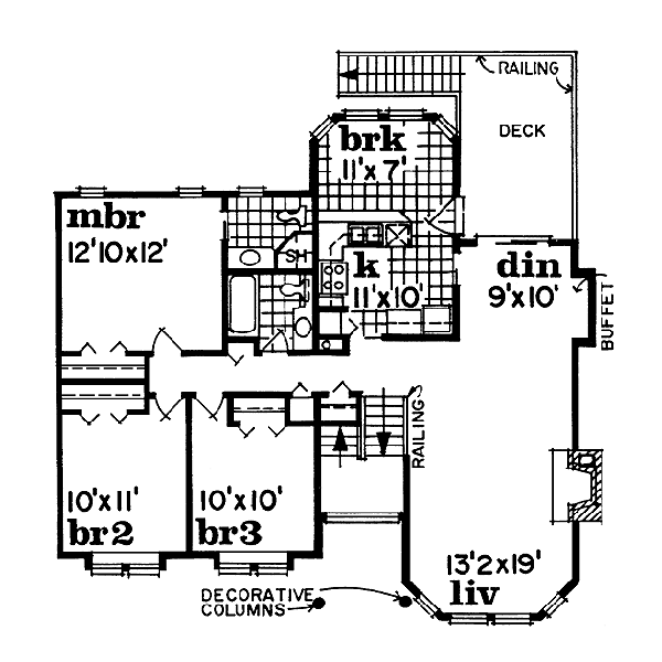 Traditional Floor Plan - Main Floor Plan #47-185