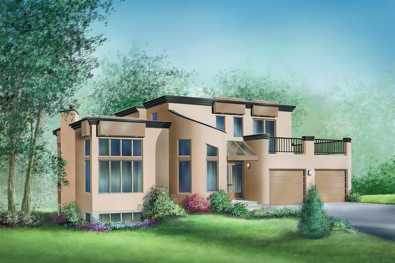 Home Plan - Contemporary Exterior - Front Elevation Plan #25-2166