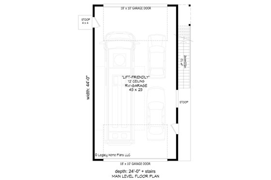 Floor Plan - Main Floor for Modern House Plan #932-691, 0 bath