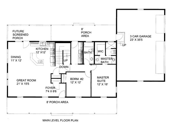 Bungalow Floor Plan - Main Floor Plan #117-946