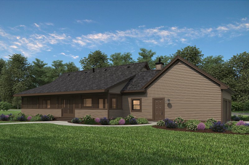 Dream House Plan - Exterior - Rear Elevation 2 for Ranch House Plan #47-1023 - 3 bed, 2 bath