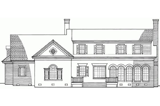 Exterior - Rear Elevation for Southern House Plan #137-102 - 4 bed, 3 bath