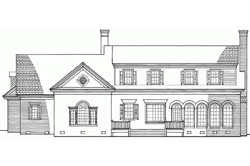 Architectural House Design - Exterior - Rear Elevation for Southern House Plan #137-102 - 4 bed, 3 bath