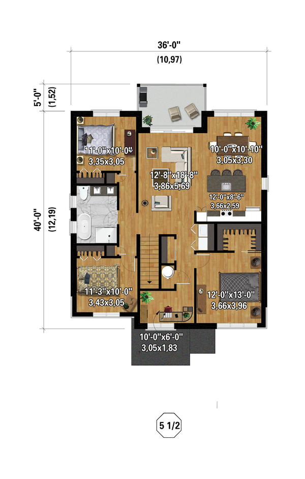 Farmhouse Floor Plan - Upper Floor Plan #25-4979