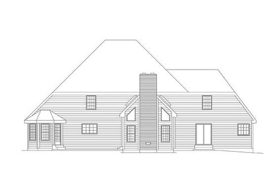 Exterior - Rear Elevation for Traditional House Plan #57-205 - 4 bed, 4.5 bath