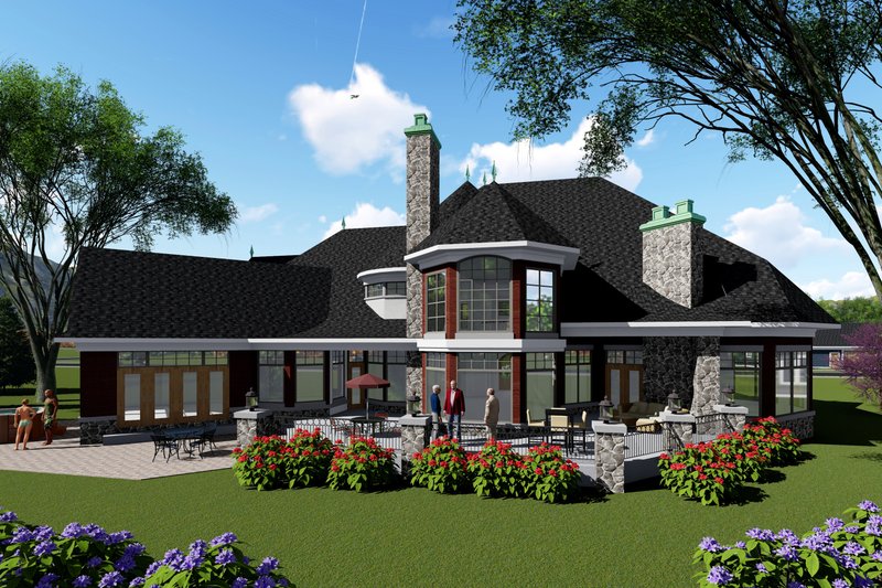 House Design - Exterior - Rear Elevation for Traditional House Plan #70-1434 - 4 bed, 3.5 bath