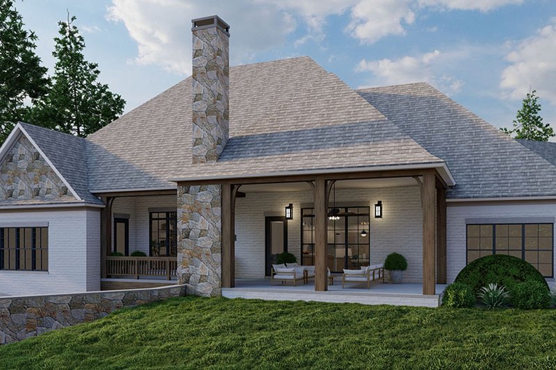 Architectural House Design - Exterior - Rear Elevation 1 for Craftsman House Plan #923-290 - 3 bed, 4.5 bath