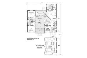 Floor Plan - Main Floor for Southern House Plan #56-555 - 4 bed, 3 bath