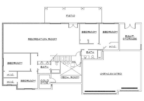 House Plan Design - Traditional Floor Plan - Lower Floor Plan #5-269