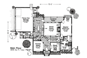 Floor Plan - Main Floor for European House Plan #310-651 - 4 bed, 3.5 bath