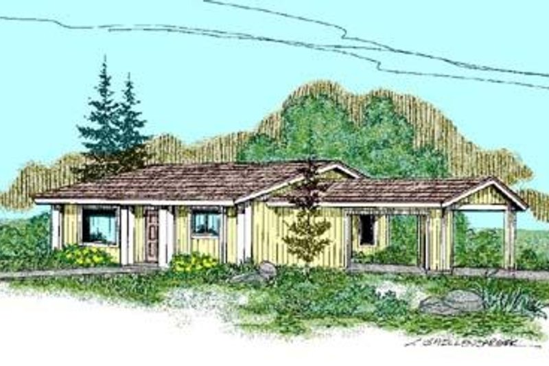 Ranch Style House Plan - 3 Beds 1 Baths 1052 Sq/Ft Plan #60-416