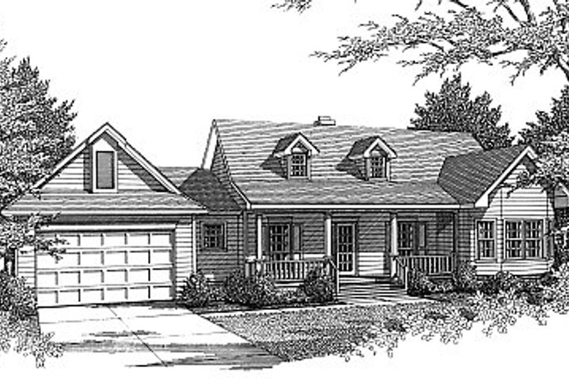 Country Style House Plan - 3 Beds 2 Baths 1455 Sq/Ft Plan #14-133
