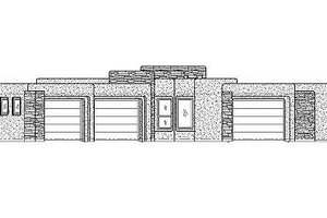 Adobe / Southwestern Exterior - Front Elevation Plan #24-284