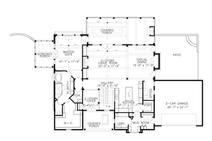 Floor Plan - Main Floor for Farmhouse House Plan #54-570 - 4 bed, 4.5 bath
