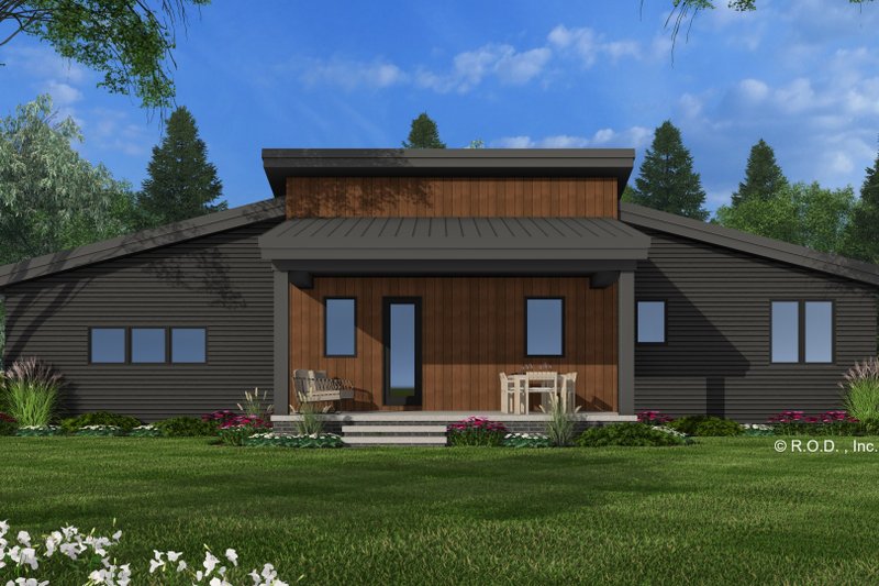 Dream House Plan - Exterior - Rear Elevation for Modern House Plan #51-1308 - 2 bed, 2 bath
