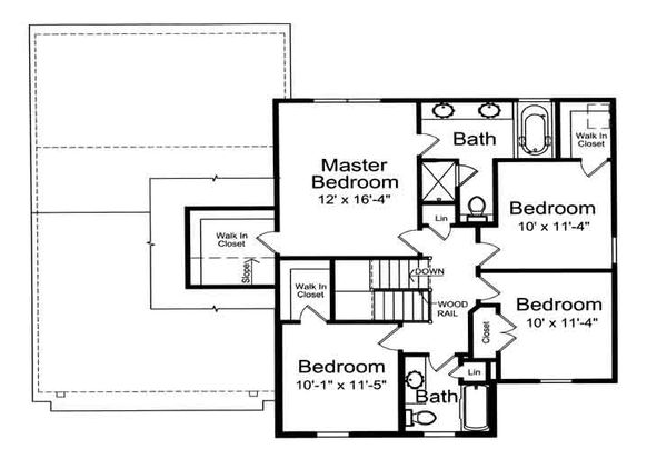 Traditional Floor Plan - Upper Floor Plan #46-474