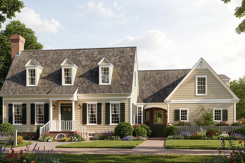 Home Plan - Exterior - Front Elevation 2 for Colonial House Plan #137-330 - 3 bed, 2.5 bath